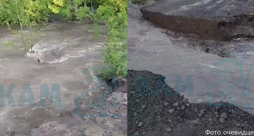 Очевидцы сообщили о повторном размытии дороги в Усть-Камчатском районе (видео)