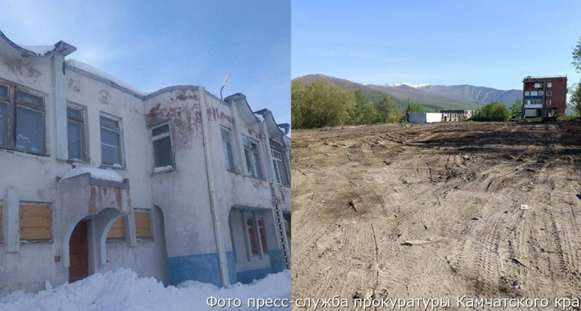 На Камчатке в поселке Ключи рабочие снесли здание опасного детского сада