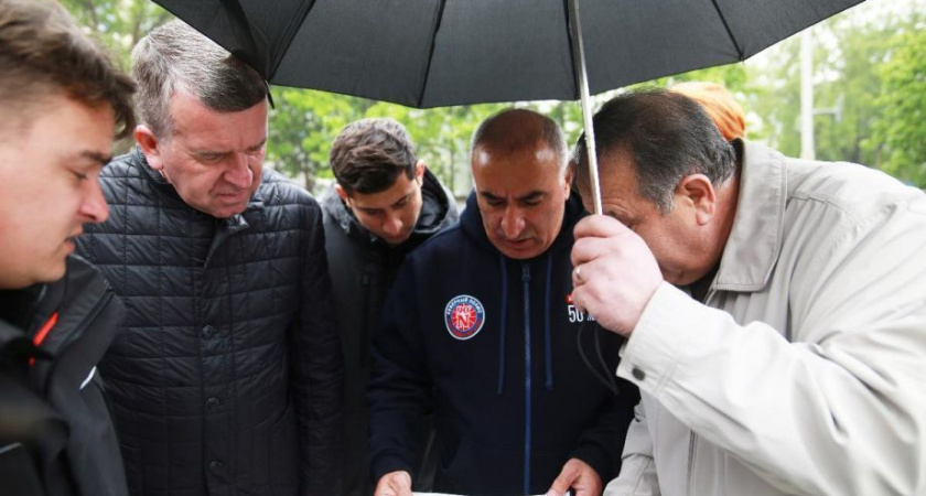 Реконструкция сквера Строителей в 7-м округе Петропавловска идет полным ходом