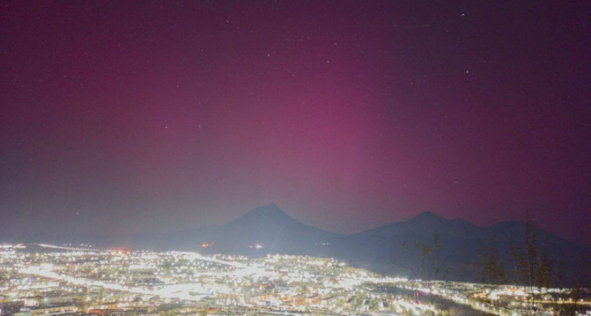 Северное сияние ранним утром 11 октября озарило Камчатский край