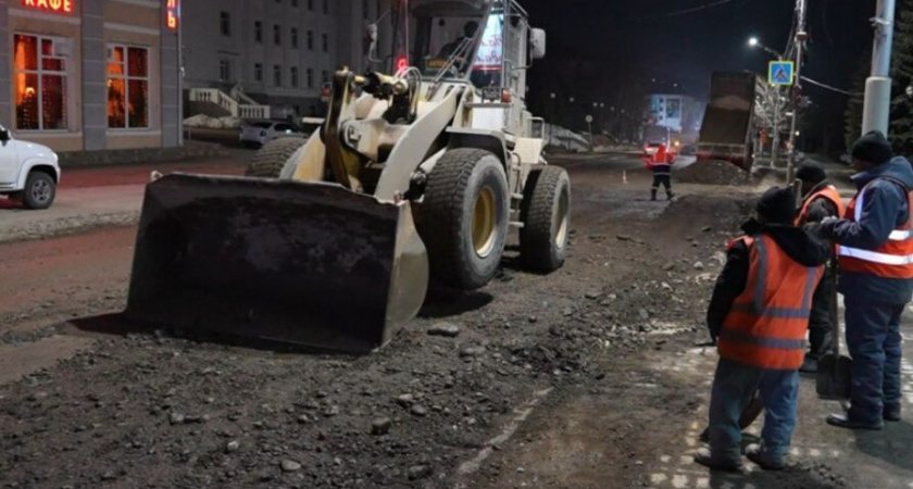 Ремонт дороги в центре Петропавловска: итоги ночи