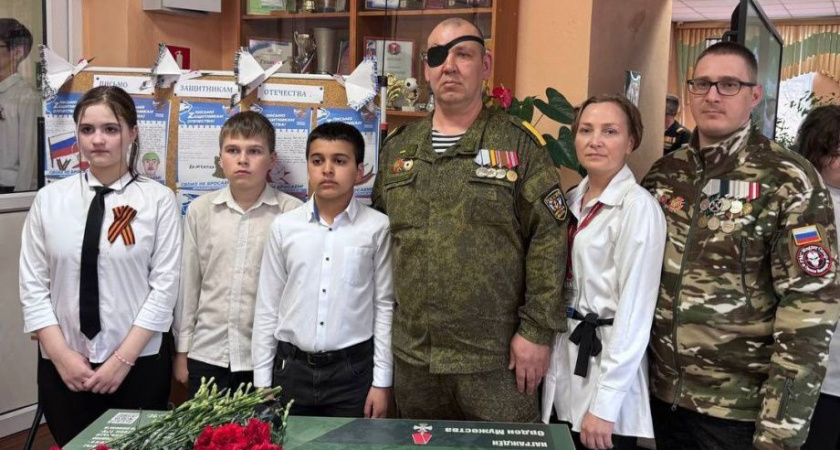 В средней школе № 9 города Петропавловска состоялось торжественное открытие «Парт Героя» 