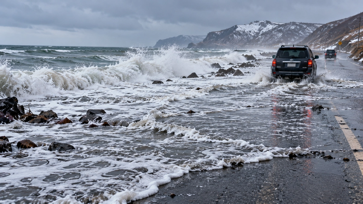 На Камчатке 18 октября морская вода может затопить прибрежные дороги